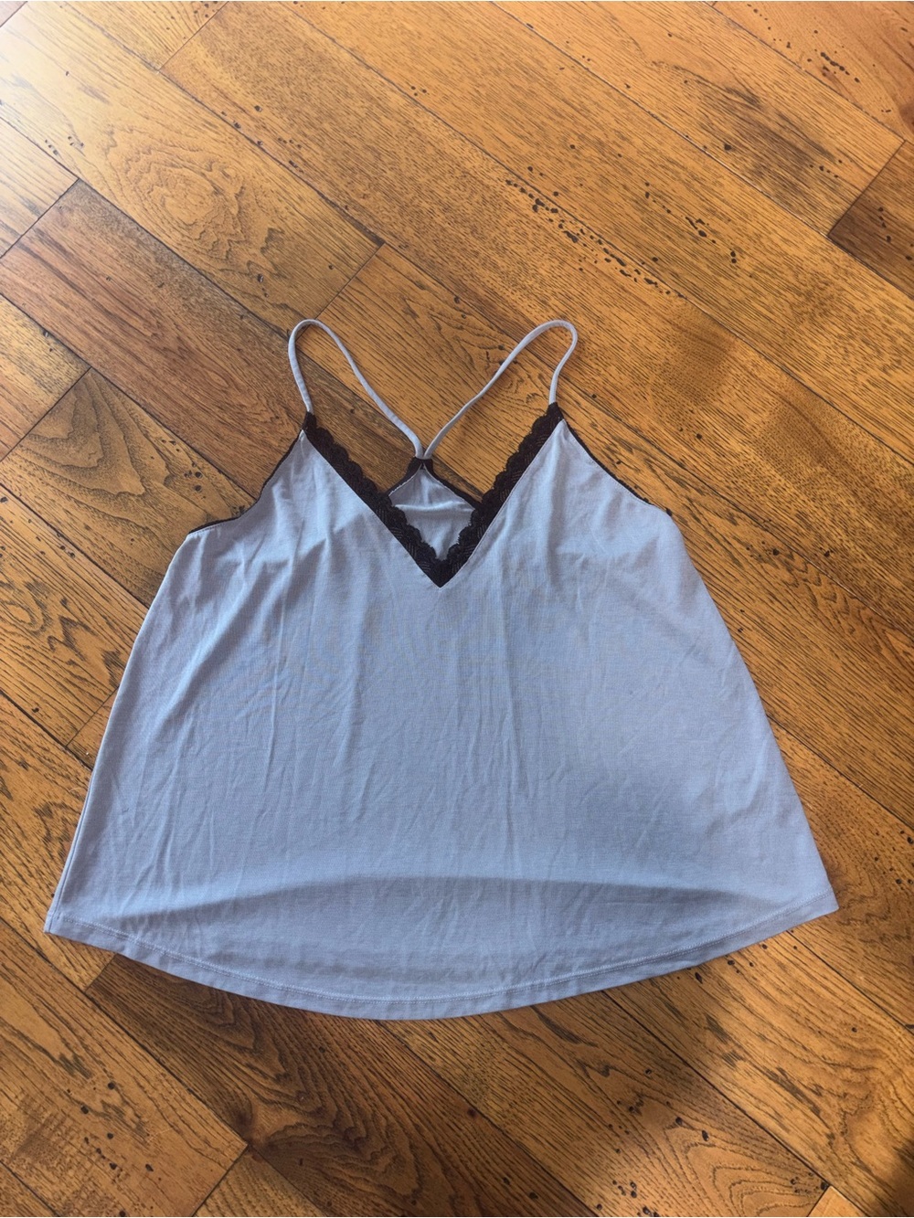 Caution to the Wind Women’s Light Blue Lace-Trim Cami Tank Top Size Large